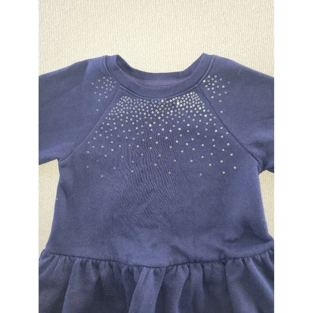 GAP Size 3 Years Blue Sweater Dress with Rhinestone Accent